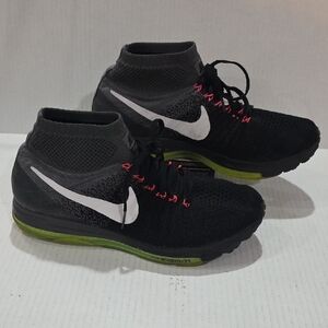 Nike Zoom All Out Sock Hightop Women's Black Sneakers with Green Sole Size 10.5